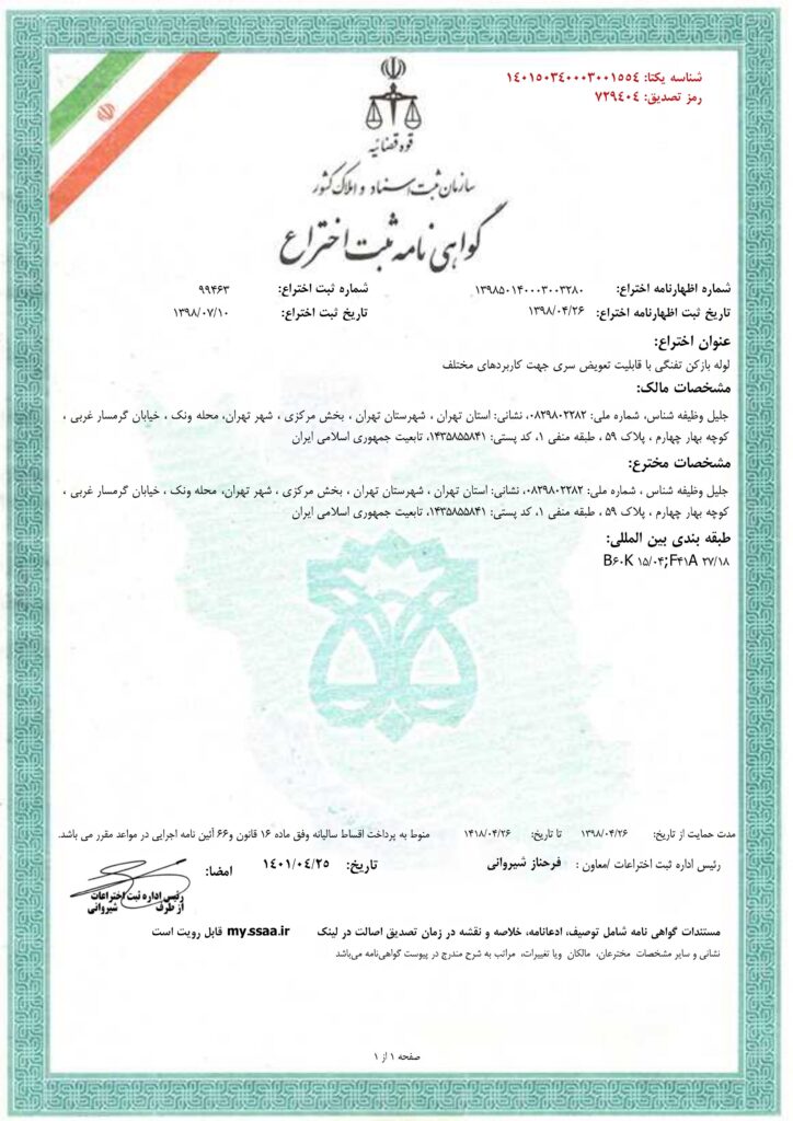 لوله بازکن تفنگی - اختراع